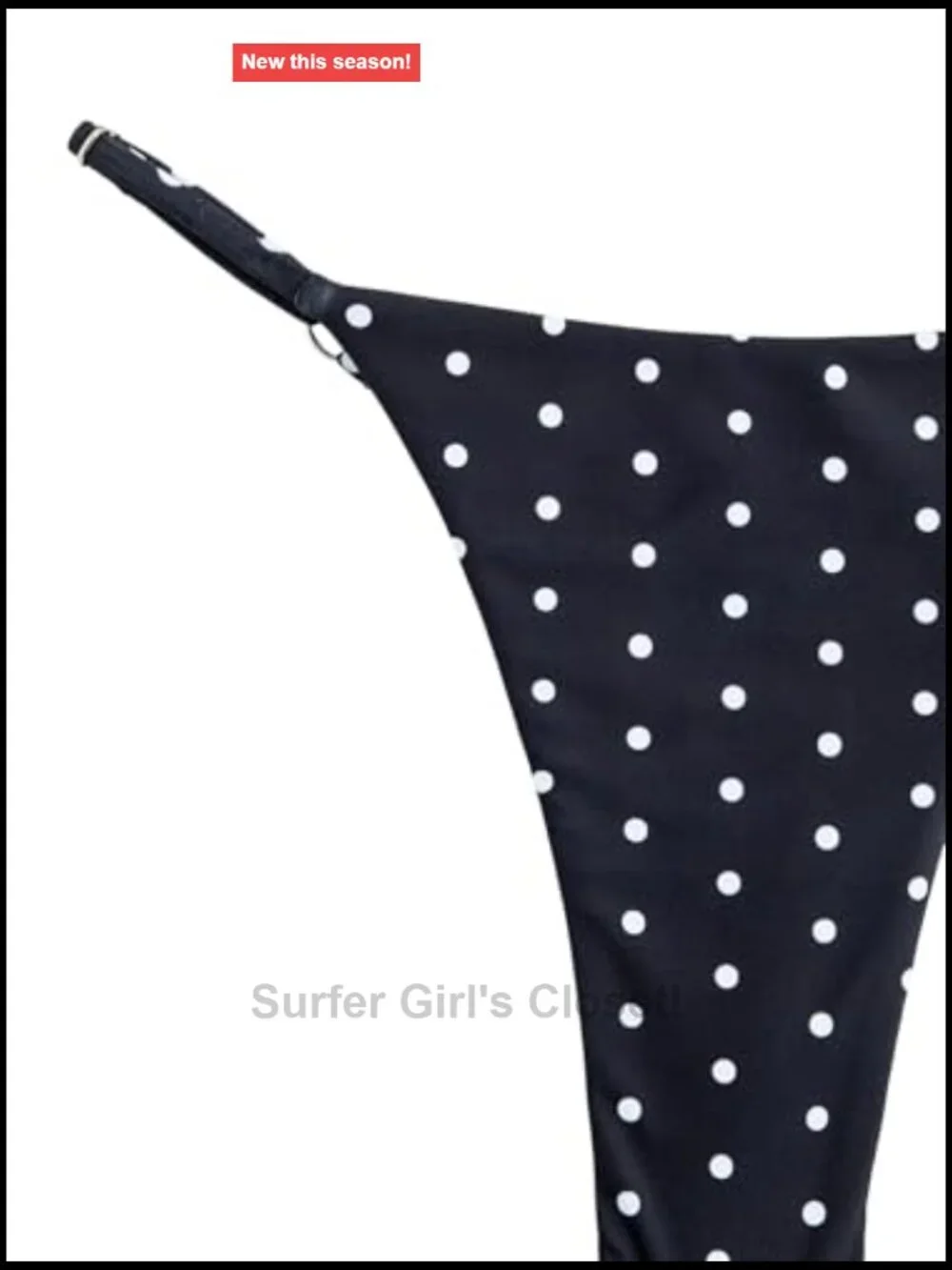 2 Piece Polka Dots Halter String Bikini Set High Cut Bathing Suit